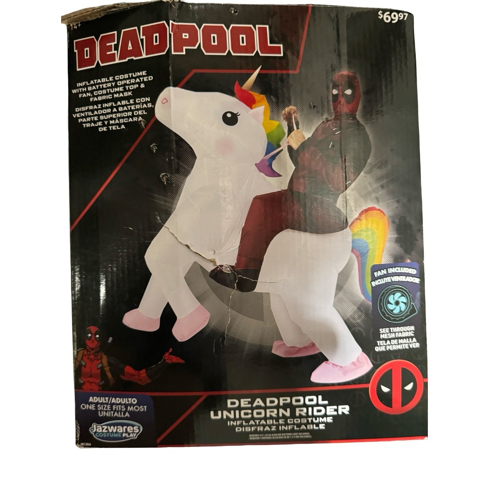 Marvel Deadpool Unicorn Rider Inflatable Costume Adult One Size Jazwares JWC3866
